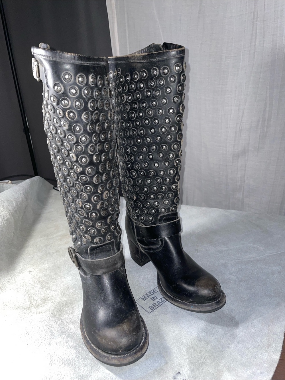 FRYE Vera Disc Tall Black Leather Boots - Picture 6 of 7